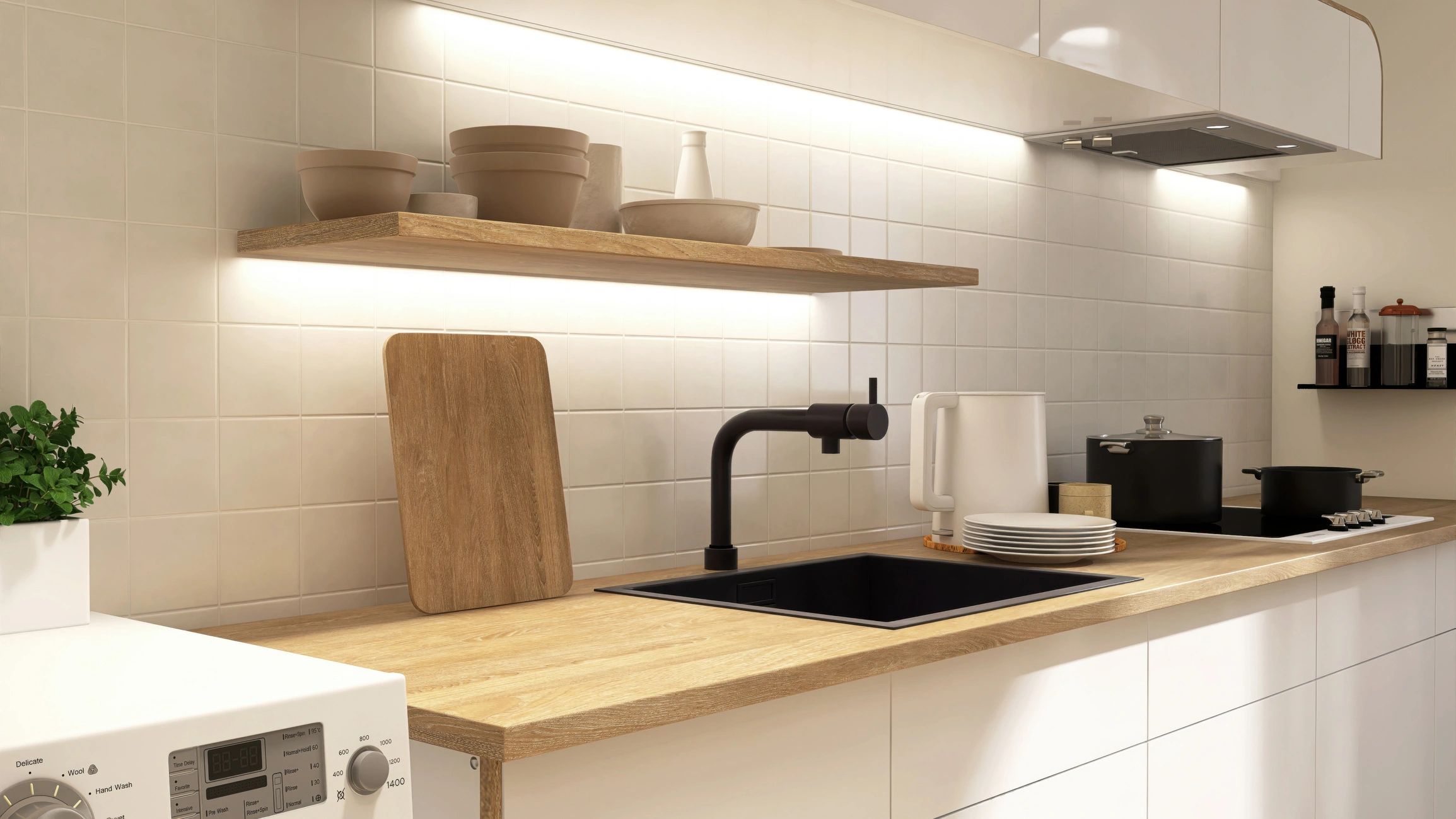 Modern kitchen with clean fitted finish
